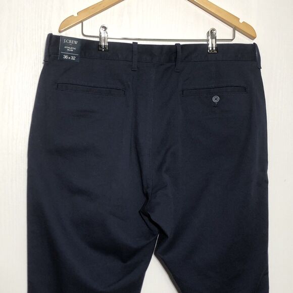 J.Crew Pants Mens 36 32 Blue Navy Athletic Slim Fit Flex Chino New Preppy - Picture 8 of 14